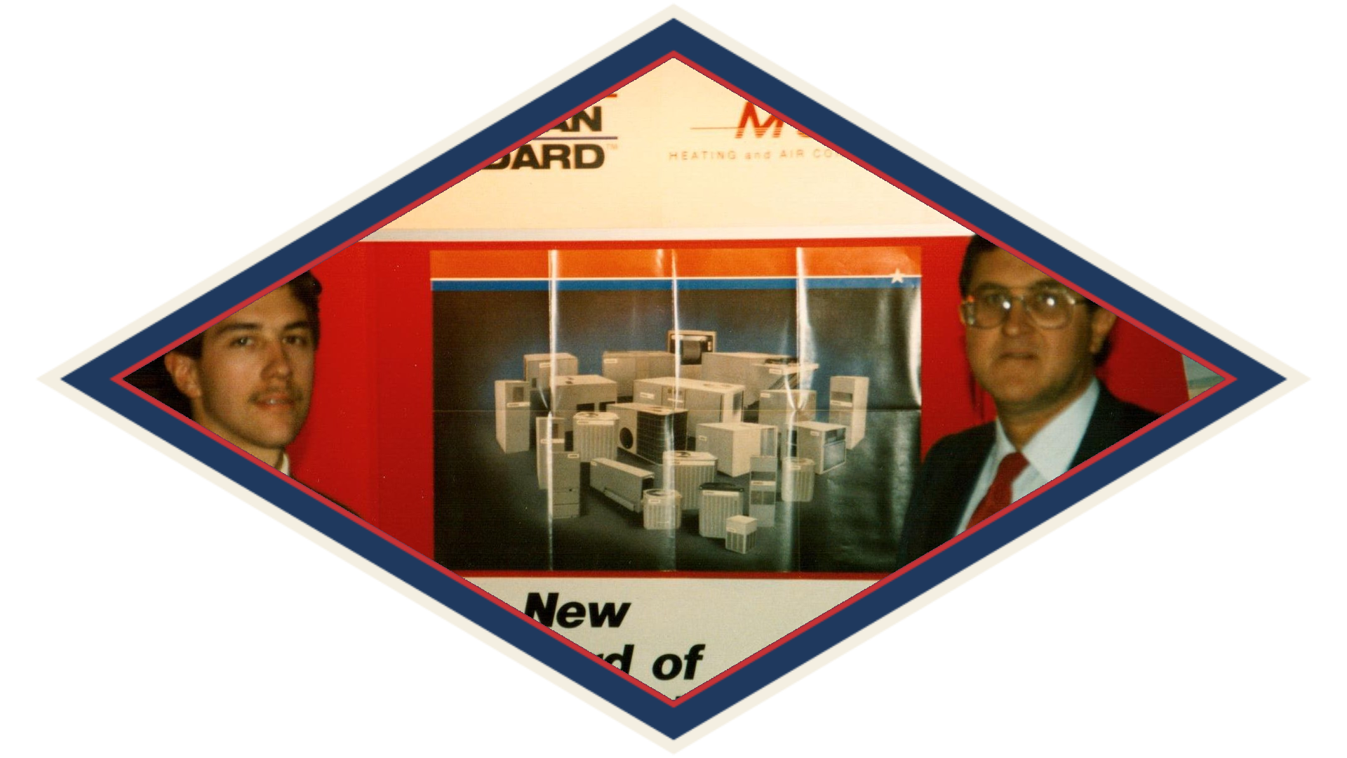 Two men at the American Standard and Munch's trade show booth